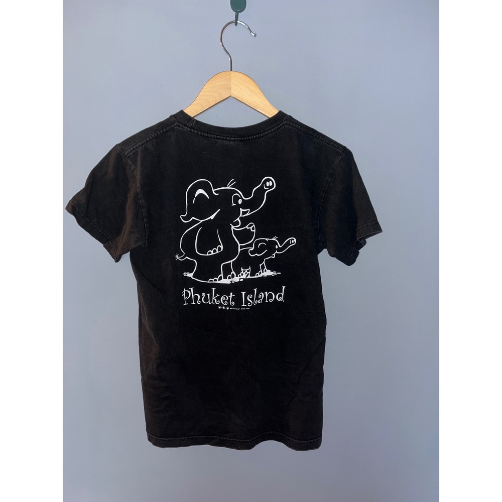 Phuket Island Elephant T-Shirt Black‎ Cotton Size M